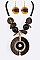 MIXED RESIN & WOOD PENDANT NECKLACE SET