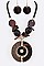 MIXED RESIN & WOOD PENDANT NECKLACE SET