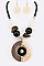 MIXED RESIN & WOOD PENDANT NECKLACE SET