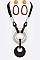 CIRCULAR PENDANT MIXED MEDIA STATEMENT NECKLACE SET