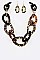 LINKED RESIN CHAIN STATEMENT NECKLACE SET