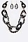 LINKED RESIN CHAIN STATEMENT NECKLACE SET