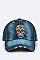 Sugar Skull Distress Denim Cap LA-EMH0906