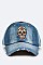 Sugar Skull Distress Denim Cap LA-EMH0906