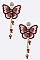 Pack of 12 Embroidered Butterfly Iconic Earrings Set