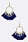 Fabric Tassels Hoop Earrings