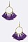 Fabric Tassels Hoop Earrings