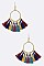 Fabric Tassels Hoop Earrings