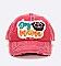 Dog Mama Embroidered Distress Cotton Cap