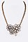 Trendy Crystal Flowers Statement Necklace LA-12520