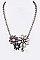 Trendy Crystal Flowers Statement Necklace LA-12520