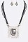 Textured Pendant Necklace Set