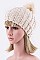 Pack of 12 pieces Chunky Knit PomPom Plush Beanie  LA-HT 717-1