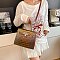 Medium Size Exceptional Crocodile Padlock Multi Tone Satchel
