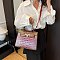 Medium Size Exceptional Crocodile Padlock Multi Tone Satchel