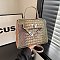 Medium Size Exceptional Crocodile Padlock Multi Tone Satchel