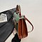 Medium Size Exceptional Crocodile Padlock Multi Tone Satchel