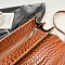 Medium Size Exceptional Crocodile Padlock Multi Tone Satchel