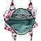 Glossy Flower Print 2-in-1 Boston Satchel Bag