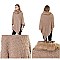 ELEGANT FUR COLLAR FRINGED PONCHO