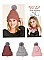 PACK OF 12  2-IN-1 FASHION POMPOM BEANIE AND SCARF