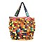 Genuine Leather Multicolor Patchwork Tote