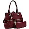 Quilted  Tassel Accent Tote Wallet SET