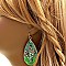 Rhinestone and Bead Cork Texture Metal Teardrop Novelty Cactus Earring