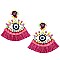 Original Thread Tassel Rhinestone Evil Eye Earrings MH-JCE1082