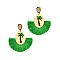 Thread Tassel Palm Tree Attache Straw Novelty Dangle Earring