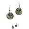 Cork Layered Open-cut Stitch Trim Novelty Cactus Metal Dangle Earring