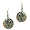 Cork Layered Open-cut Stitch Trim Novelty Cactus Metal Dangle Earring