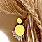 Rolled-up 3D Handmade Straw Flower Leaf Earring