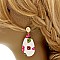 Trendy Flower Printed Fabric Metal Back Teardrop Earrings MH-JCE1547