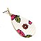 Trendy Flower Printed Fabric Metal Back Teardrop Earrings MH-JCE1547