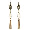 Classy Metal and Plastic Shell Metal Fringe Long Drop Earring MH-JCE1563