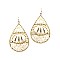 Stylish Stone and Shell Embellished Metal Teardrop Earring MH-JCE1587