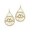 Stylish Stone and Shell Embellished Metal Teardrop Earring MH-JCE1587