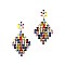 Baguette Rhinestone Rhombus Dangle Earrings