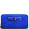 Bow-Tie Accent Double Zipper Wristlet Wallet