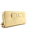 Bow-Tie Accent Double Zipper Wristlet Wallet