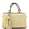 Tassel Accent Boston Doctor Shape Satchel