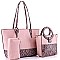 3 in 1 Snake Print Accent Tote Value SET