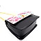 2-Way Flower Print Turn-Lock Accent Chain Shoulder Bag