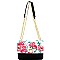 2-Way Flower Print Turn-Lock Accent Chain Shoulder Bag
