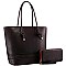 Braided Strap Shopper Tote Wallet SET