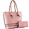 Braided Strap Shopper Tote Wallet SET