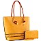 Braided Strap Shopper Tote Wallet SET