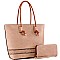 Braided Strap Shopper Tote Wallet SET