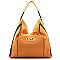 Front Zipper Accent Hobo Bag